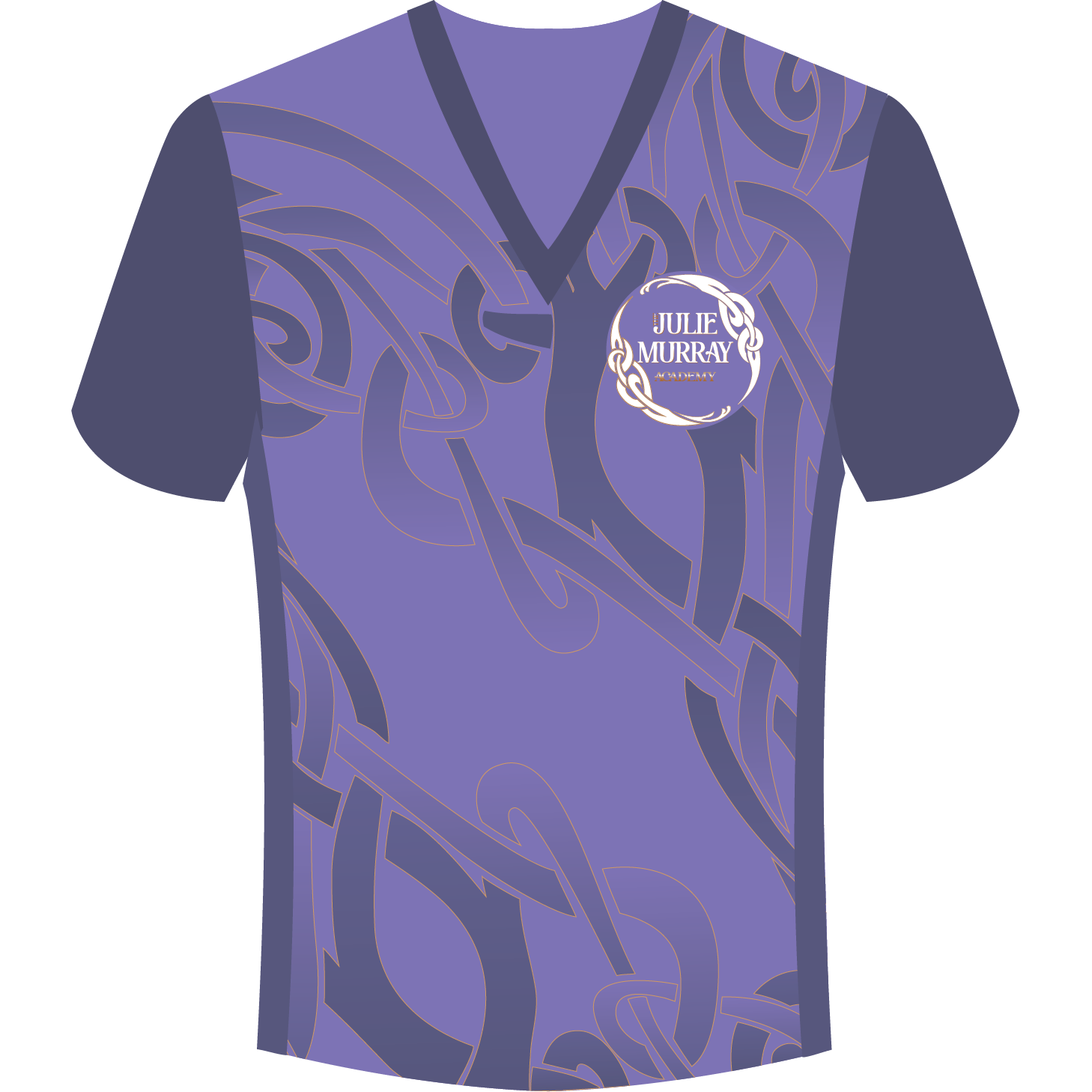 Julie Murray Academy compression v-neck t-shirt front